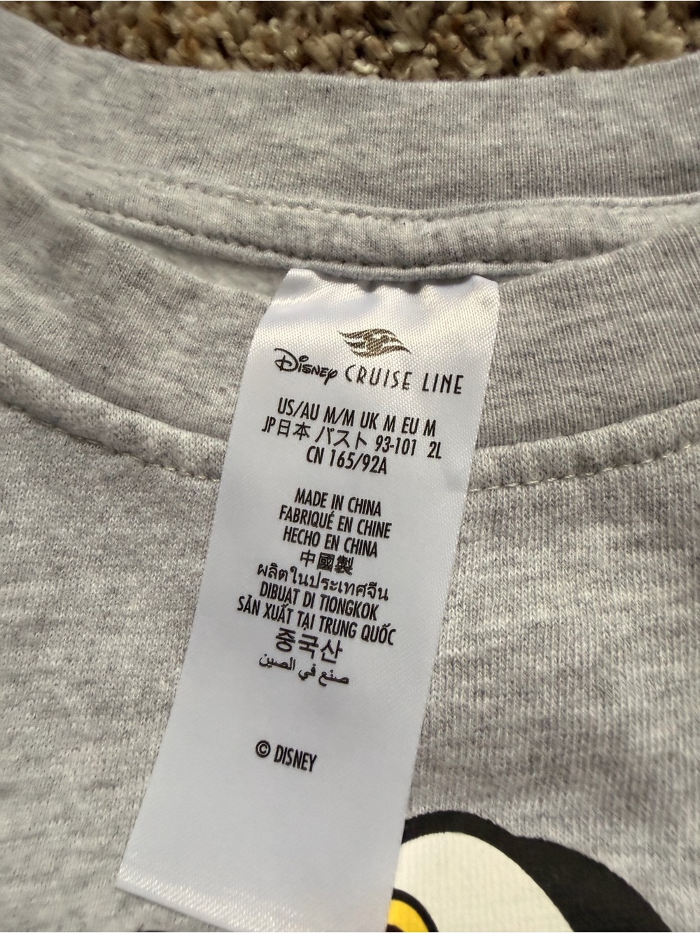 Disney Light Gray Minnie Mouse Cruise Sweatshirt with Red Accents - Picture 2 of 2